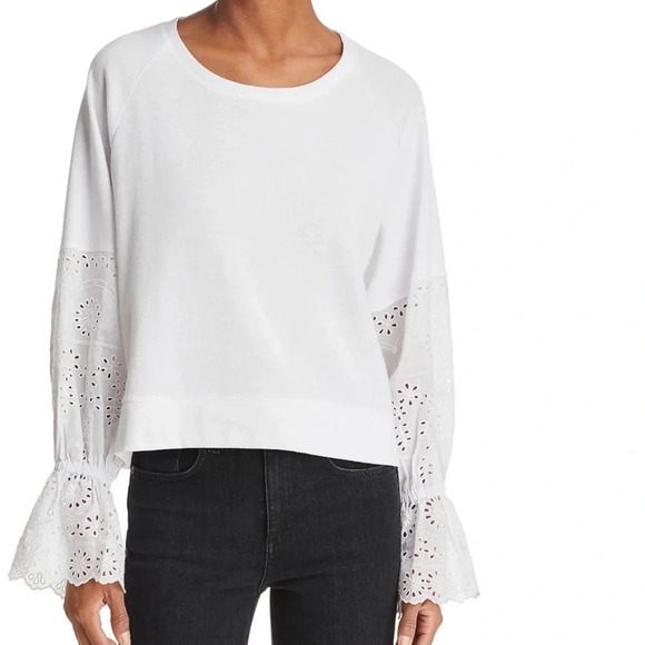 New Generation Love Penelope Embroidered Top White NWT Boho Casual Medium - Picture 1 of 10